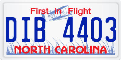 NC license plate DIB4403