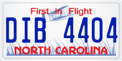 NC license plate DIB4404