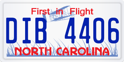 NC license plate DIB4406