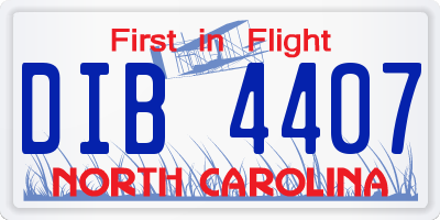 NC license plate DIB4407
