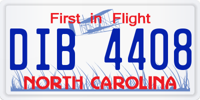 NC license plate DIB4408