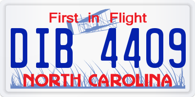 NC license plate DIB4409