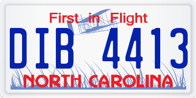 NC license plate DIB4413