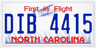 NC license plate DIB4415