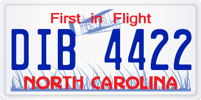 NC license plate DIB4422