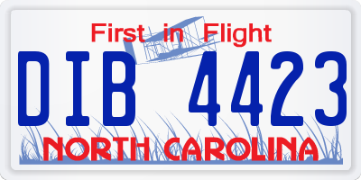 NC license plate DIB4423