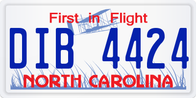 NC license plate DIB4424