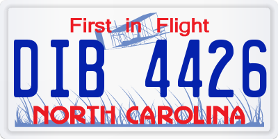 NC license plate DIB4426