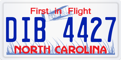 NC license plate DIB4427