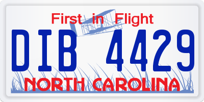 NC license plate DIB4429