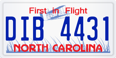 NC license plate DIB4431