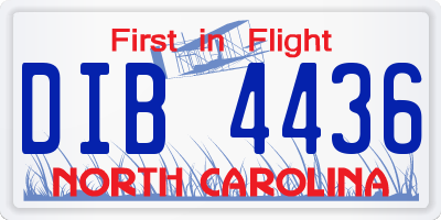 NC license plate DIB4436
