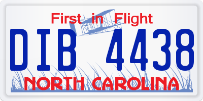 NC license plate DIB4438
