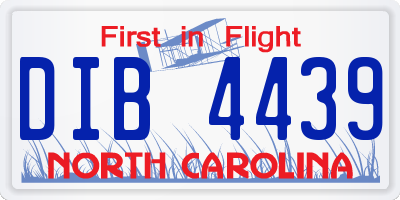 NC license plate DIB4439