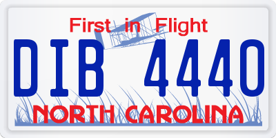 NC license plate DIB4440