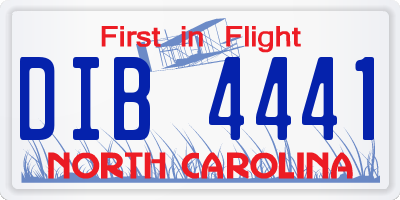 NC license plate DIB4441