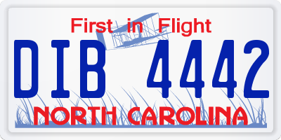 NC license plate DIB4442