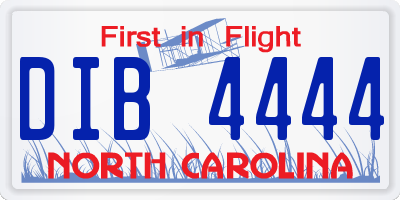 NC license plate DIB4444