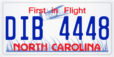 NC license plate DIB4448
