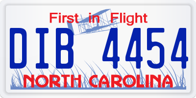 NC license plate DIB4454