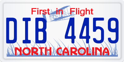 NC license plate DIB4459