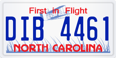 NC license plate DIB4461