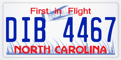 NC license plate DIB4467
