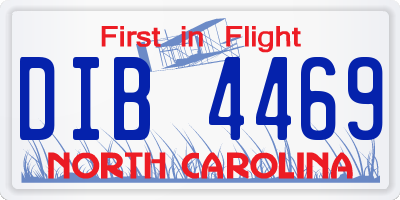 NC license plate DIB4469