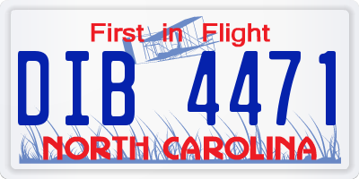 NC license plate DIB4471
