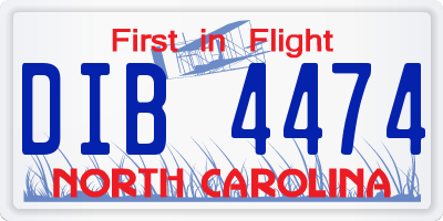 NC license plate DIB4474