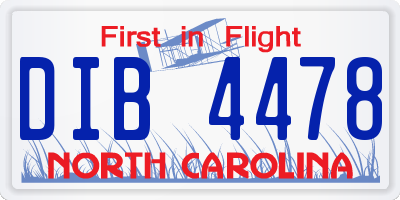 NC license plate DIB4478