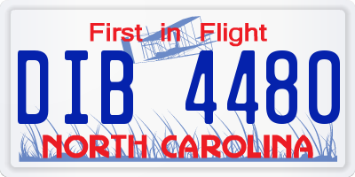 NC license plate DIB4480