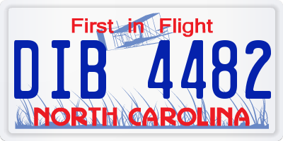 NC license plate DIB4482