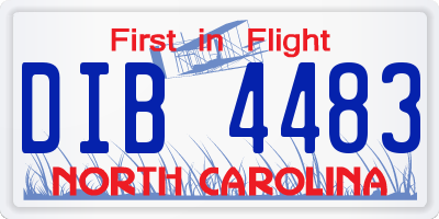 NC license plate DIB4483