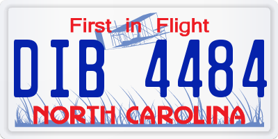 NC license plate DIB4484