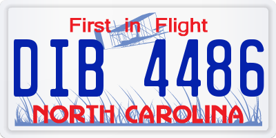 NC license plate DIB4486
