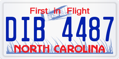 NC license plate DIB4487