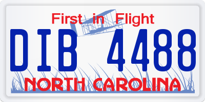 NC license plate DIB4488