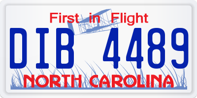 NC license plate DIB4489