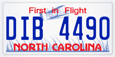 NC license plate DIB4490
