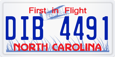NC license plate DIB4491