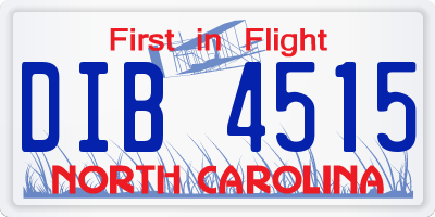 NC license plate DIB4515