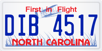 NC license plate DIB4517
