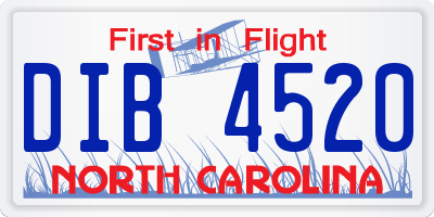 NC license plate DIB4520
