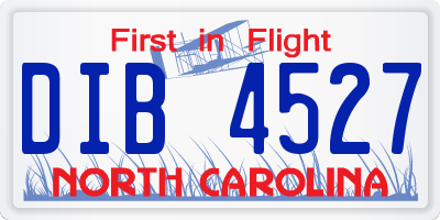 NC license plate DIB4527