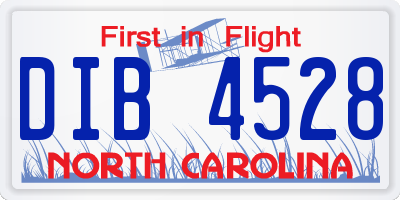 NC license plate DIB4528