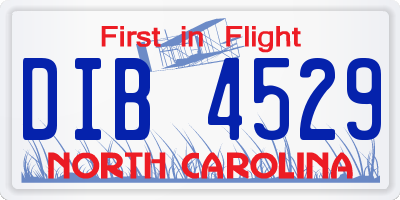 NC license plate DIB4529