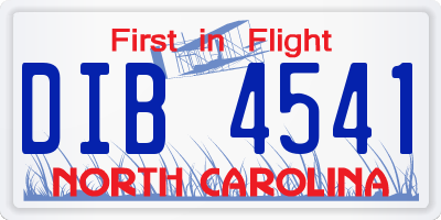 NC license plate DIB4541