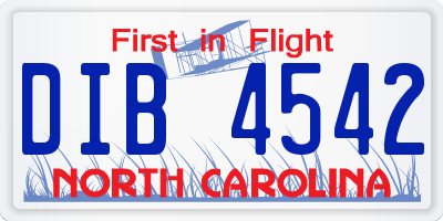 NC license plate DIB4542