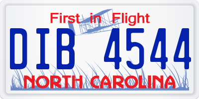 NC license plate DIB4544
